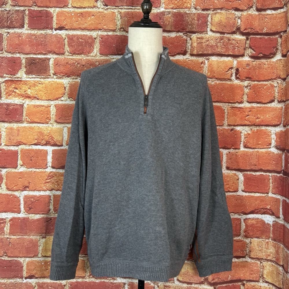 Tommy Bahama Baseball Mens Long‎ Sleeve 1/4 Zip NY Mets Pullover Gray Size XL
